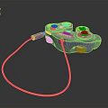Vibrant Purple Nintendo Game Controller With Colorful Buttons And Connected Cable