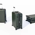 Dark Green Luggage Set With Various Sizes Telescopic Handles And Wheels