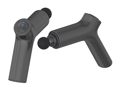 Black Portable Handheld Muscle Massage Gun With Digital Display For Daily Use 3d model