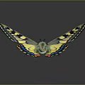 Colorful Butterfly With Yellow Black Blue And Red Patterned Wings In Spread Pose