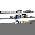 Modern Access Control Systems With Security Barriers Gates And Billboards 3d model