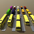 Bus Combination Bus Passenger Vehicle 3d model
