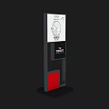Modern Display Shelf With Billboard Brand Logo Red Panel And Black Frame 3d model