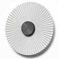 Modern Black Round Wall Lamp With Radiating Stripes And Central Circular Panel 3d model