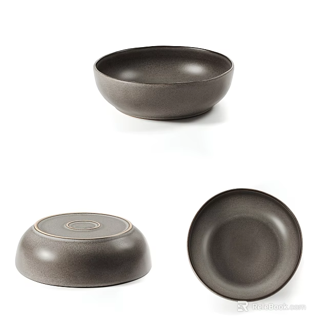 Modern Ceramic Dinnerware Set With Bowl Plate And Covered Container 3d model 