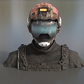 Sci-fi Warrior Explorer Helmet Robocop Future Warrior Miner Low Face Number Low Model Simple Model Game Sub-era Movie and TV Level Super Realism 3d model