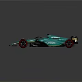 Teal Formula 1 Racing Car With Aramco Cognizant Sponsors And Streamlined Design