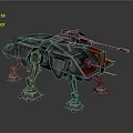 Futuristic Military Pilot Controlling Armored Mechanical Quadruped Combat Vehicle
