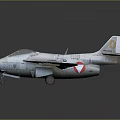 Vintage Space Aviation Aircraft Model With Red Triangular Insignia And Gray Body