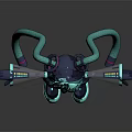 Anime Game Character With Turquoise Twin Tails Futuristic Techwear And Neon Glowing Accents