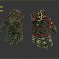 Vintage Leather Work Gloves With Metal Buckles Stitching And Tactical Design