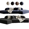 Cream style multi-person sofa curved sofa three-person sofa multi-person sofa fabric corner sofa 3d model