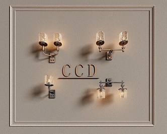 Modern CCD wall lamp combination 3d model