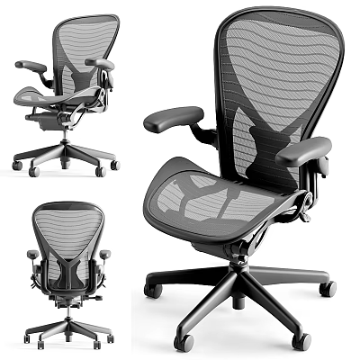 Ergonomic Office Chair Featuring Mesh Back Adjustable Armrests And Rolling Wheels 3d model
