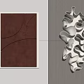 Modern Wall Decorations with Geometric Brown Design and White Irregular 3D Shapes