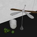 Modern ceiling fan lamp ornaments combination decorations desktop ornaments 3d model