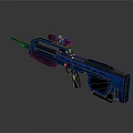Blue Sci Fi Sniper Rifle With Modern Scope And Metallic Design Elements 3d model