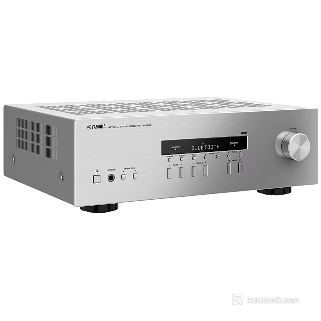 YAMAHA Stereo Amplifier With Silver Front Panel Control Knobs And Display Screen 3d model 