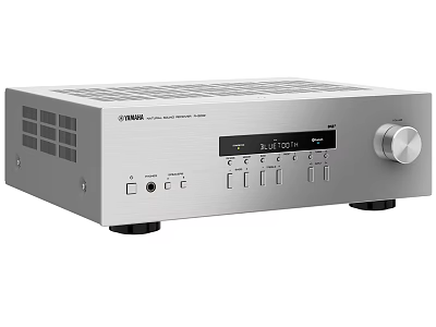 YAMAHA Stereo Amplifier With Silver Front Panel Control Knobs And Display Screen 3d model