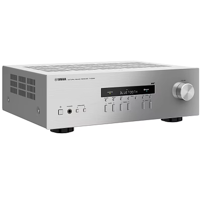 YAMAHA Stereo Amplifier With Silver Front Panel Control Knobs And Display Screen 3d model