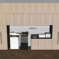 Efficient Office Electrical Appliances Setup Including Printers Copiers And Wooden Cabinets