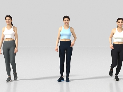 Sports People Running People Exercise Fitness Long-distance Running 3d model