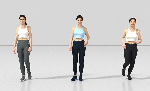 Sports People Running People Exercise Fitness Long-distance Running 3d model