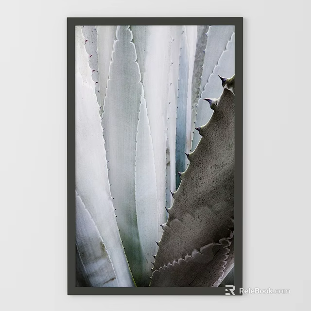 Blue Green Leaf Decorative Art With Serrated Edges And Textured Veins Design 3d model 