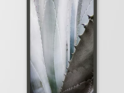 Blue Green Leaf Decorative Art With Serrated Edges And Textured Veins Design 3d model