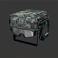 Camouflage Tactical Helmet With Protective Goggles Military Style Geometric Pattern Design