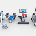 Fitness Sports Equipment Set With Dumbbells Barbell Exercise Bike And Treadmill
