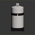 Silver Cylindrical Stainless Steel Container With Black Band Lid And Base