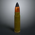 Detailed Weapon Bullet With Green Casing Black Tip And Orange Section 3d model