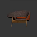Modern Gray Armchair With Red Cushion And Wooden Legs Modern Design