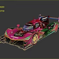 Pink Race Car With Coca-Cola Logo Number 60 Streamlined Design Shiny Surface