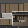 Modern Kitchen Interior With Wooden Cabinets White Countertop Sink And Oven