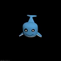 Cute Blue Cartoon Whale Toy With Smiling Face And Big Black Eyes