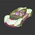 White Futuristic Sports Car With Transparent Roof And Sleek Aerodynamic Design