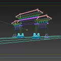 Traditional Chinese Stone Archway With Classic Design Multi Tiered Roof And Ornate Carvings