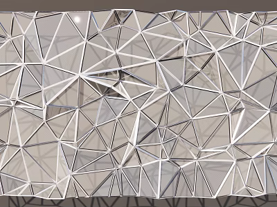 Modern Geometric Background Wall With Intricate Triangular Patterns And Linear Structure 3d model