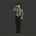 Man In Formal Military Uniform Standing And Saluting Against Gray Background