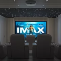 Modern Home Theater Interior Design With Starry Ceiling Large Screen And Recliner Seats