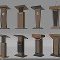 Various Modern Wooden Podium Designs With Black And Brown Finishes