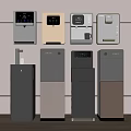 Modern Kitchen With Multiple Water Dispensers In Different Styles And Colors