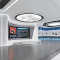 Modern Jidong Oilfield Exhibition Center Interior With Large Screen Green Plants And Energy Theme