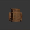 Rustic Wooden Barrels With Open Lid And Overturned Position Design Details