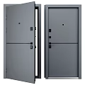 Modern Gray Security Door With Durable Lock And Smooth Surface Design 3d model