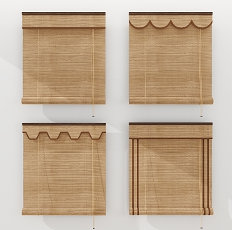 New Chinese-style Roller Bamboo Roller Shutter 3d model