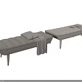 Modern Beige Fabric Ottoman With Gold Metal Legs Decorative Pillow And Throw Blanket