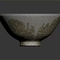 Handcrafted Ceramic Bowl With Intricate Carved Patterns And Textured Surface 3d model